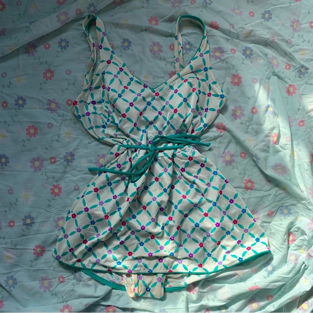 vintage 80s gabar floral swim dress!!